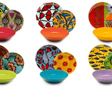 Excelsa Afrika – Vajilla de 18 piezas, porcelana y cerámica, multicolor