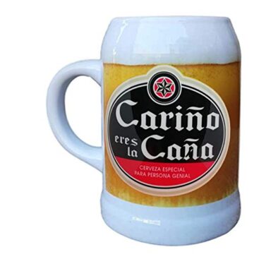 Jarra cerámica : » CARIÑO ERES LA CAÑA . CERVEZA ESPECIAL PARA UNA PERSONA GENIAL «