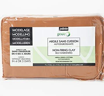 Pébéo 766301 Modelado Arcilla sin cocción Rojo, Pan de 1,5 kg