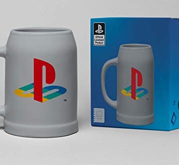 Playstation Jarra de cerveza, unisex, multicolor, de cerámica, para fans de los fanáticos, gaming, retro