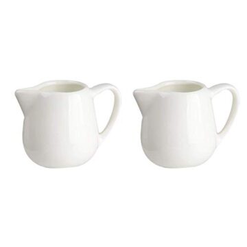 Tougo 100ml Jarra de leche de cerámica de porcelana para salsa de café y té, blanco marfil