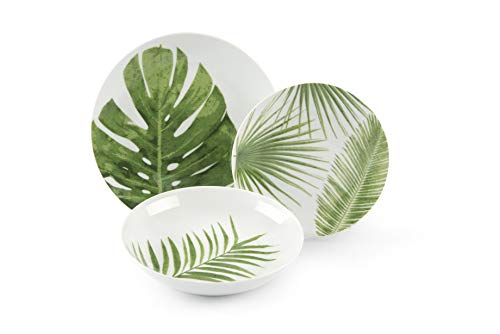 Excelsa Foliage – Vajilla de 18 piezas de porcelana