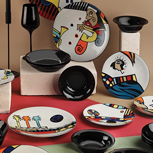 Kütahya Porselen Free Time – Juego de vajilla de porcelana, multicolor, 24 piezas