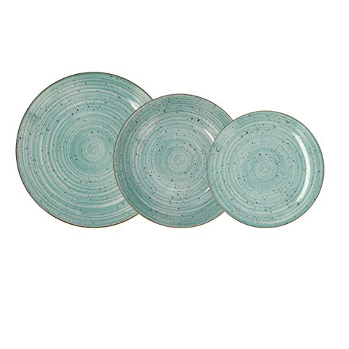 Quid Montreal Vajilla completa moderna de porcelana para 6 personas (18 piezas)|Platos llanos, Platos hondos, Platos postre