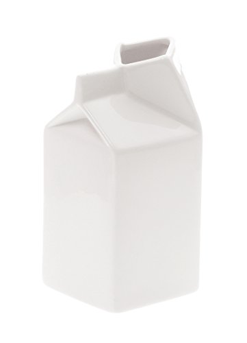 SELETTI Jarra de Leche, Porcelana, Blanco, 7 x 7 x 14,5 cm