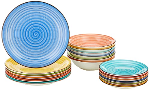 Tognana Art & Pepper Stoneware – Vajilla de 18 piezas, multicolor