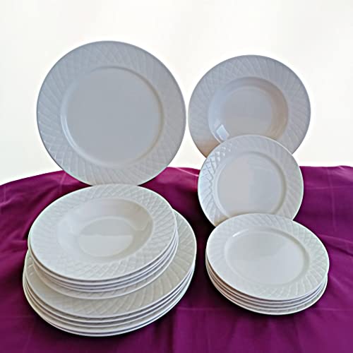 Vajilla Porcelana Bidasoa – 18 Piezas 6 Servicios Blanco Ligeramente Marfil