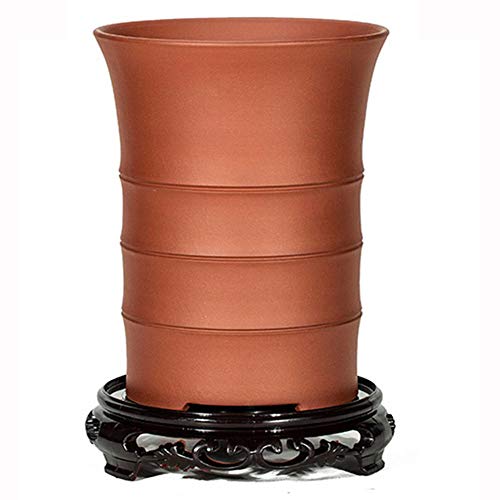 XFDZSW MALL Rojo Anforas de Barro para Jardin con Orificio de Drenaje Hecho a Mano Jardineras de Barro para Decoración de Interiores y Exteriores Ø 16 cm x H 25 cm